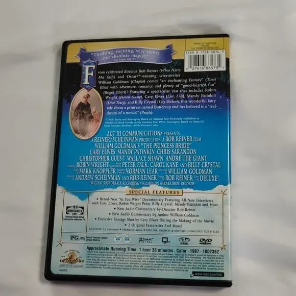 The Princess Bride Special Edition DVD Classic Movie Night Fairytale Advanture - Picture 2 of 5